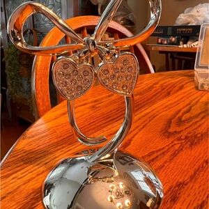 Lenox silver and crystal wedding or anniversary cake topper